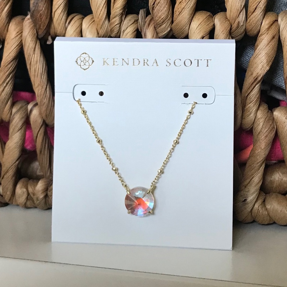 Kendra Scott Jolie Gold Pendant Necklace in Dichroic Glass